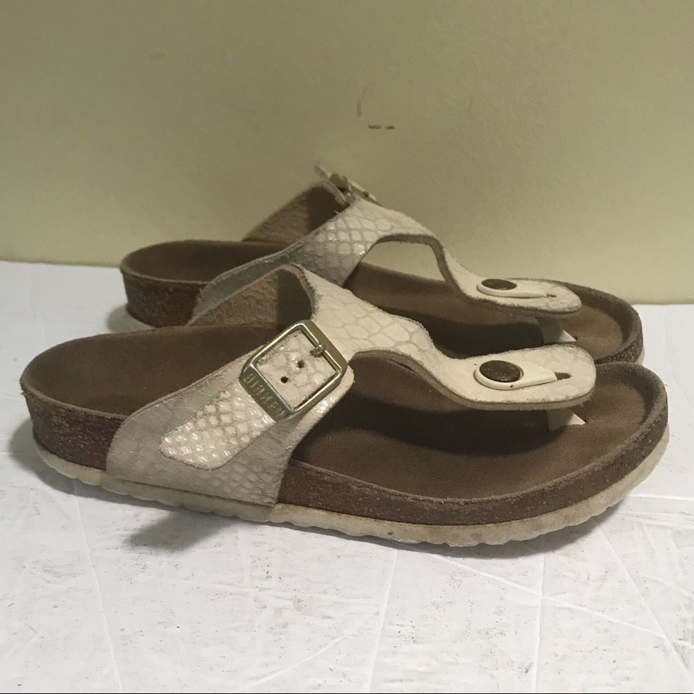 BIRKENSTOCK GIZEH Thong Sandal Flip Flops Snake Print Sandals Vegan Leather Eva